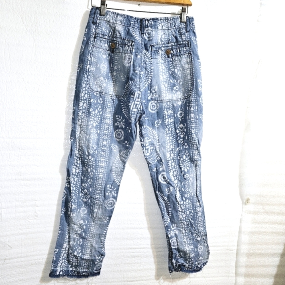 Free People ISLAND VIBES DISCHARGE TROUSERS IN BLUE - Picture 9 of 15
